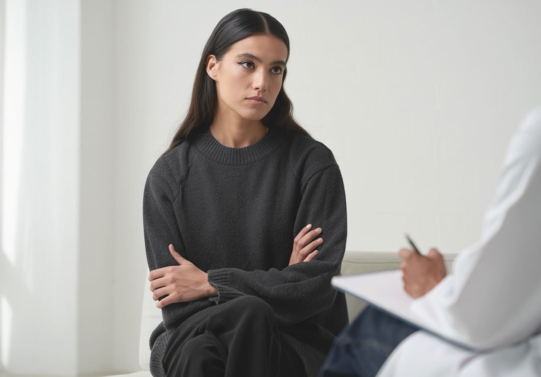 Кодирование  от наркомании Девушка на приеме у врача